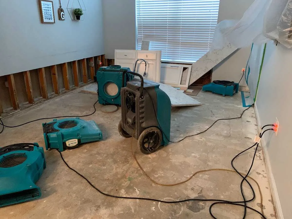 Dehumidifier in flood-cut room for Water Extraction & Removal in Mount Washington